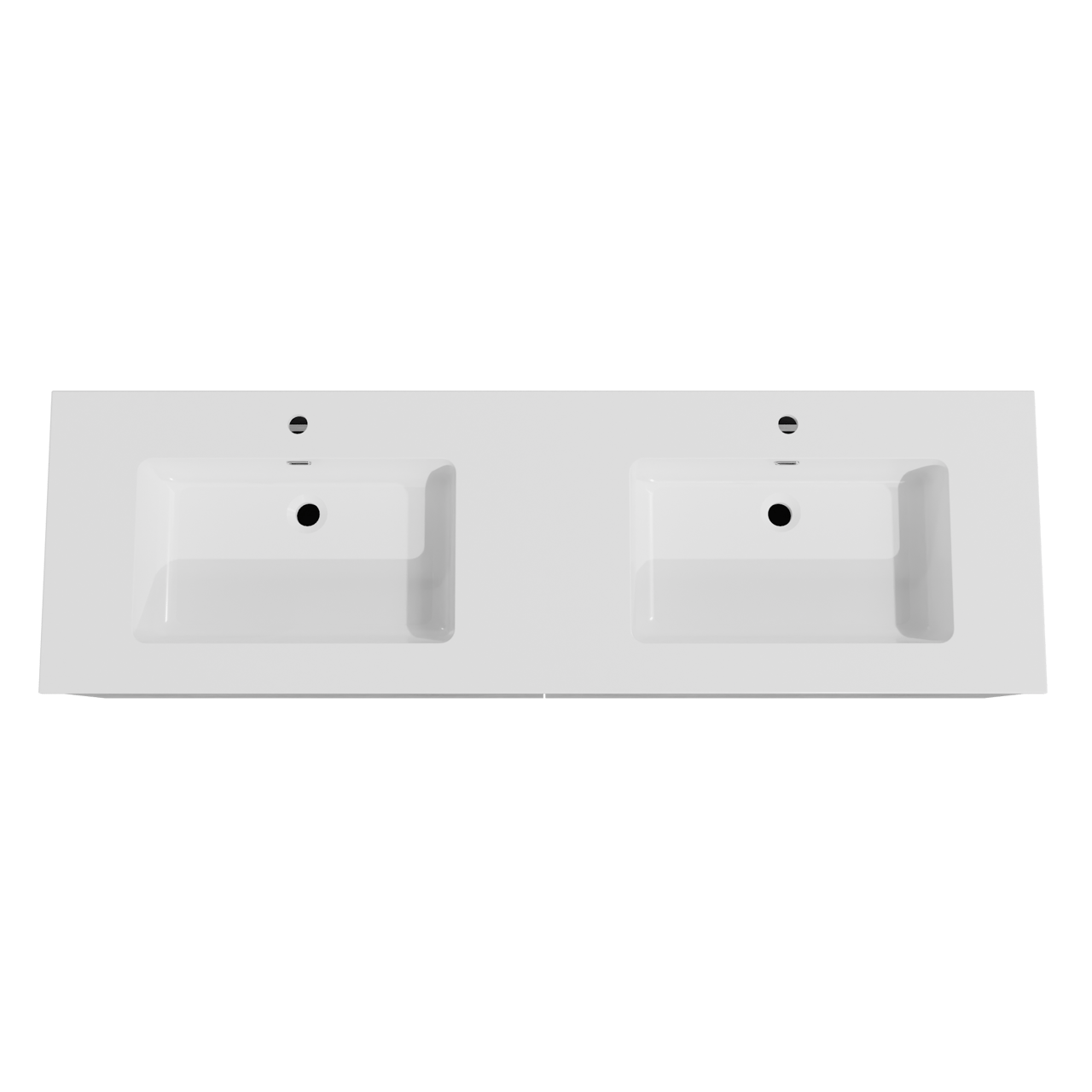 Storke Edge meuble salle de bains suspendu 170 x 52 cm béton gris foncé avec Diva double vasque en marbre composite blanc brillant