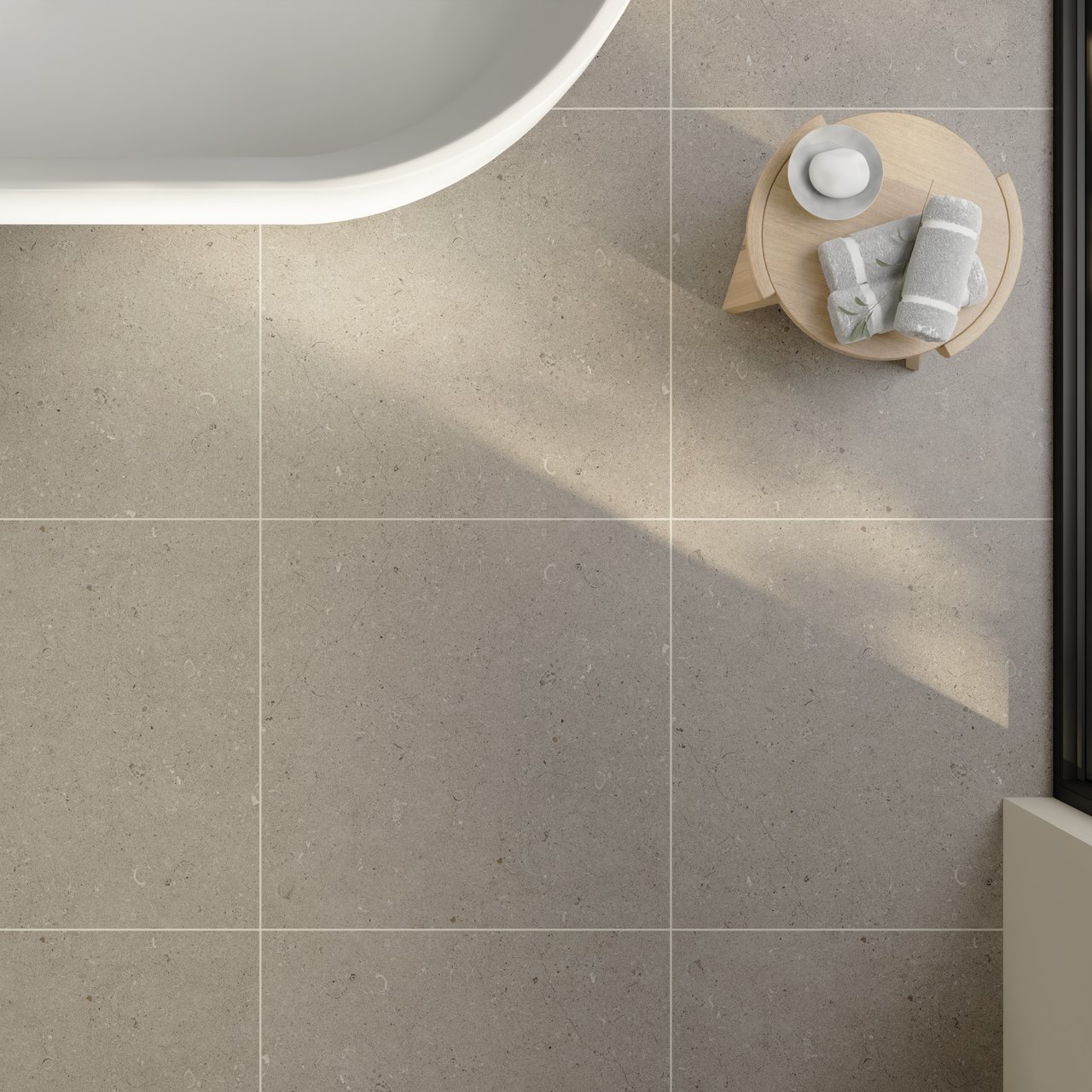Carruzo Sierra keramische vloer- en wandtegels 2 stuks 90x90cm Crema