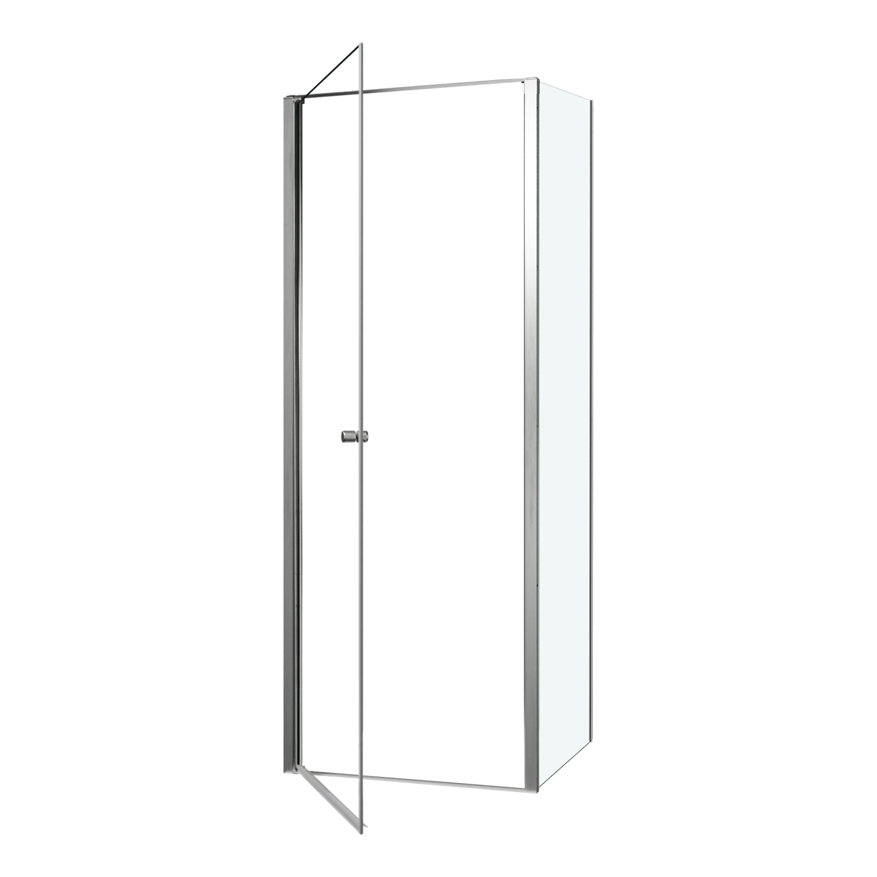 Luca Varess Kuresa douchehoek met draaideur met vaste zijwand 80 x 90 x 200 cm helder glas en glanzend chroom profielen