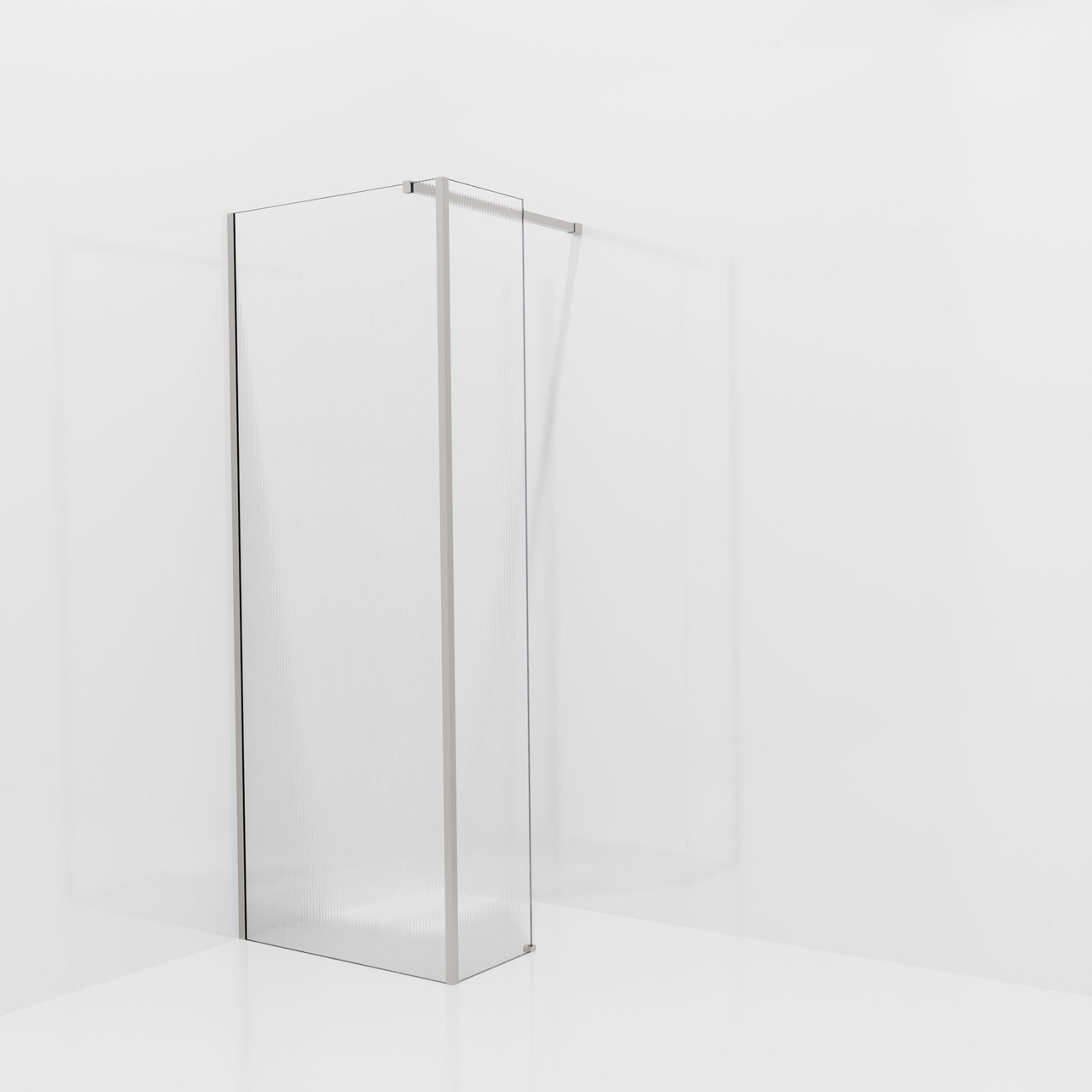 Balmani Modular Walk-In Dusche mit fester Seitenwand: 80 x 200 cm, Ribs, inklusive Coating, Profil Brushed Inox