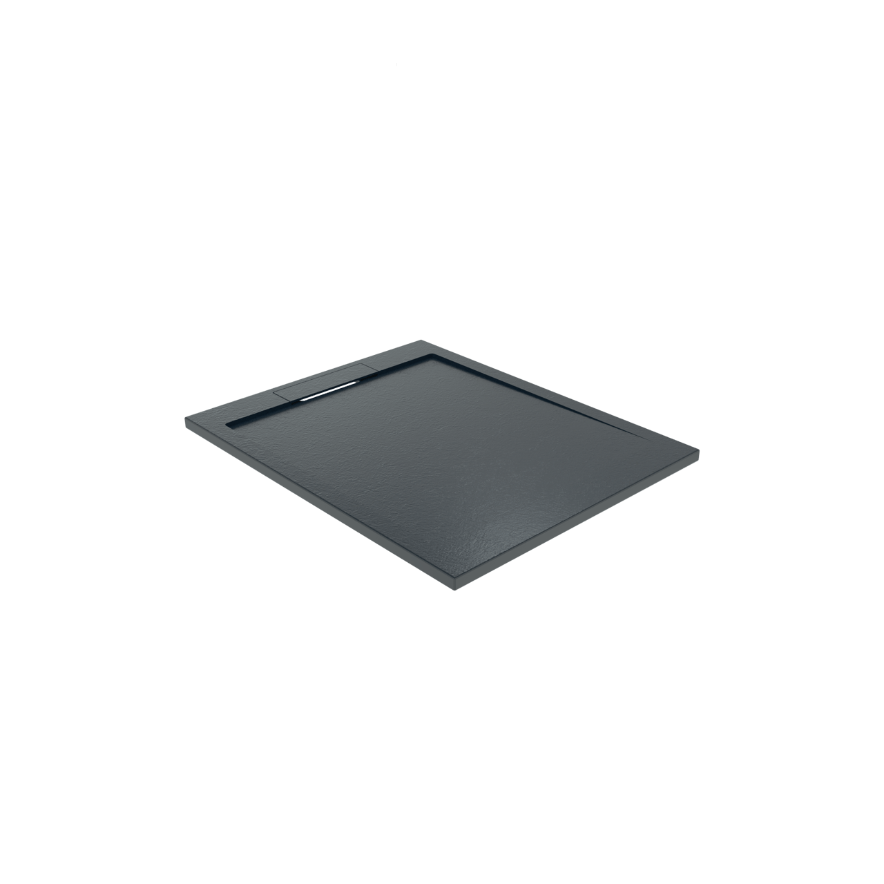 Balmani Indus douchebak 100 x 80 cm composietmarmer grafietgrijs leisteenstructuur