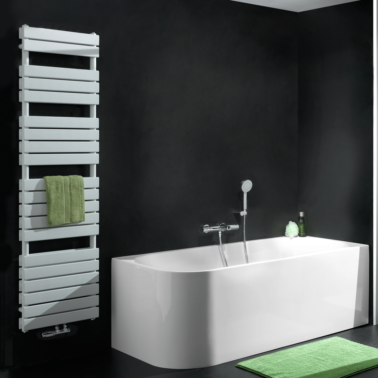 Vipera Vulcan dubbele handdoekradiator 60 x 183,5 cm centrale verwarming mat wit zij- en middenaansluiting 1.866W