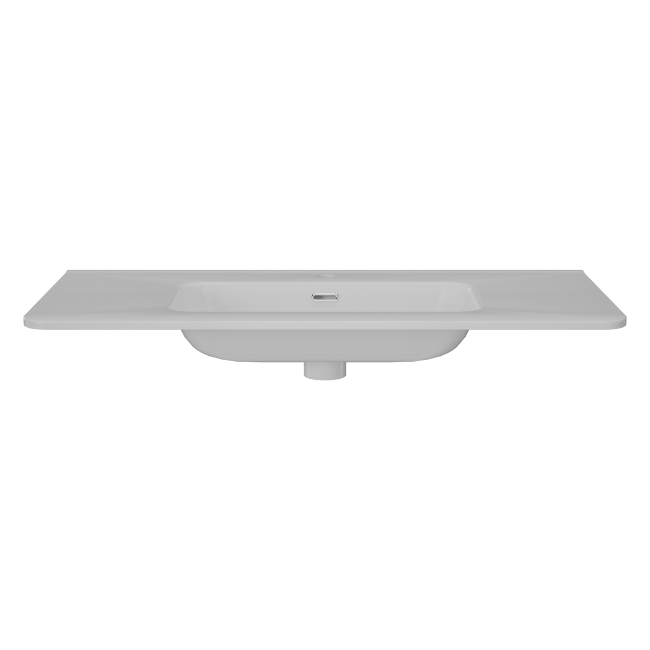 Linie Baro Curvo enkele wastafel porselein Glanzend Wit 100 x 46 cm