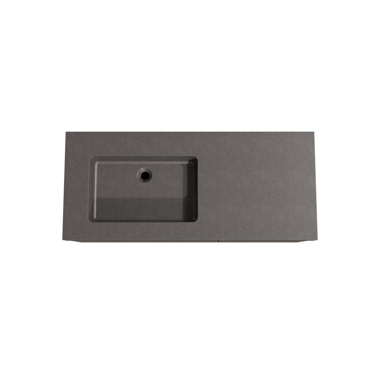 Storke Edge hängendes Möbelstück Set: 120 x 52 cm, Nussbaum, mit Scuro High Waschtisch links, Quarz Schwarz matt
