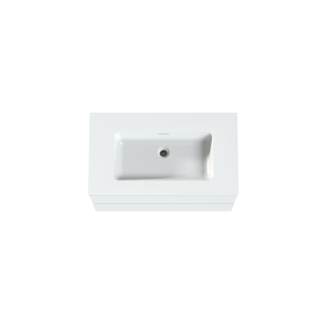 Storke Edge meuble salle de bains suspendu 80 x 46 cm blanc mat avec Mata plan simple en solid surface blanc mat