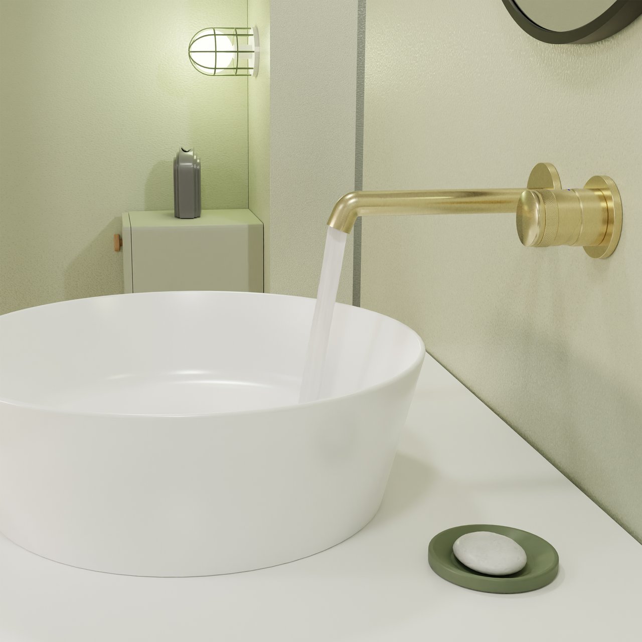 Blaufoss Pavilion Unterputz-Waschbecken Armatur: Brushed Champagne Gold