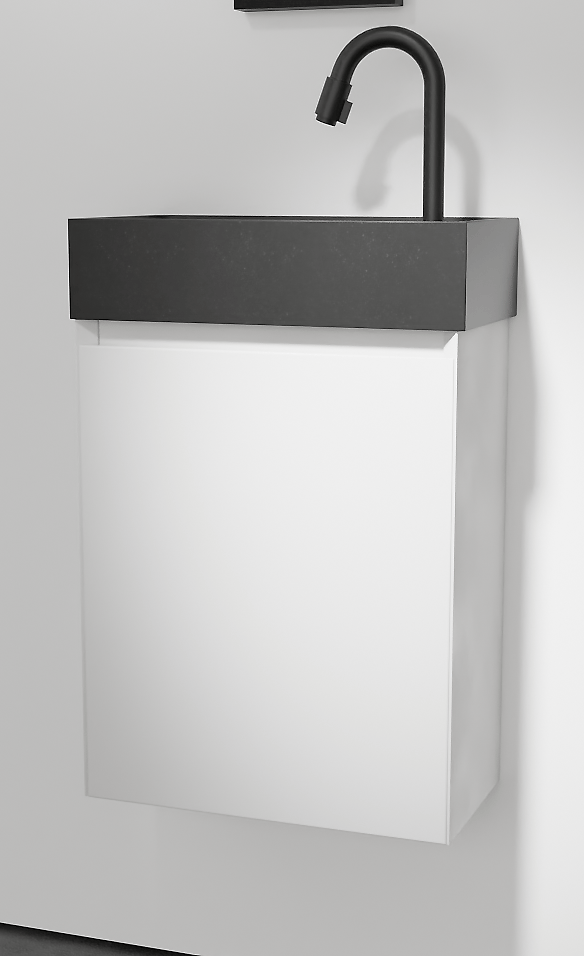 Balmani Mitra meuble wc suspendu 42 x 21 cm blanc mat avec Dama plan vasque en granite doux
