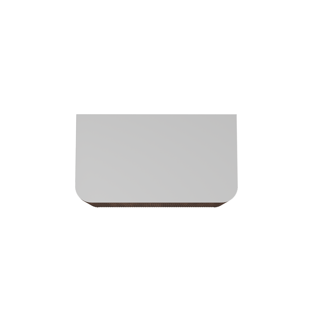 Balmani Moon meuble salle de bains suspendu 100 x 55 cm noyer américain avec Moon tablette simple en solid surface blanc mat, Nervure droite symétrique verticale