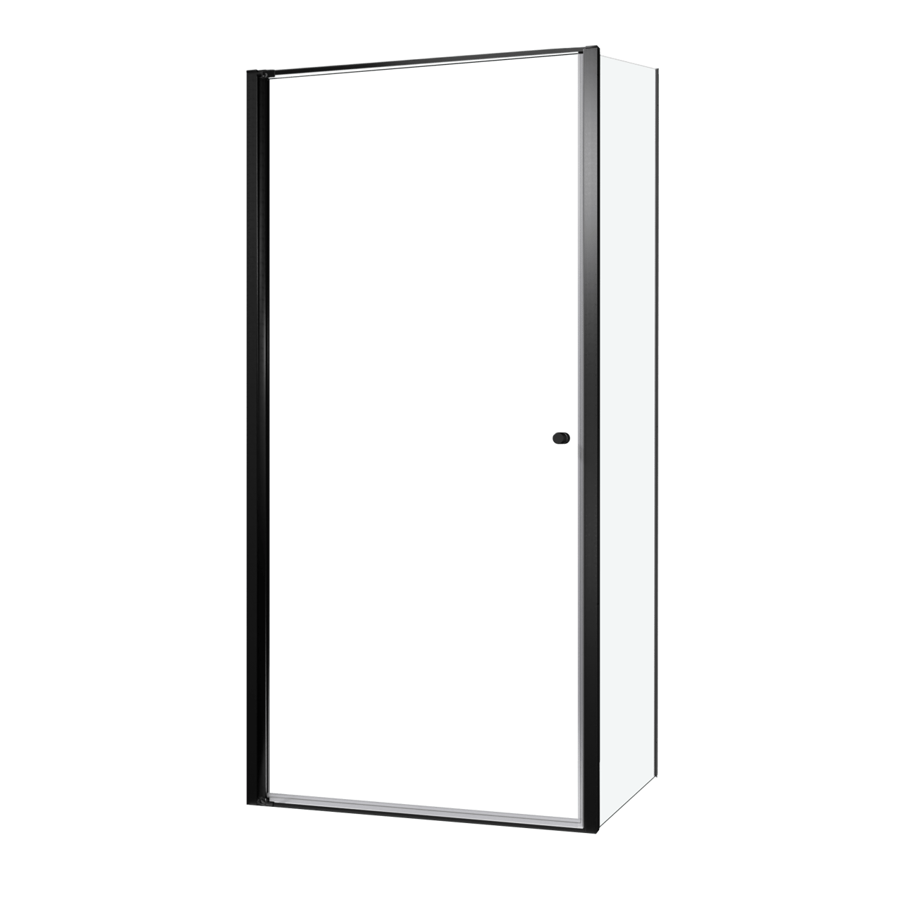 Luca Varess Kuresa douchehoek met draaideur met vaste zijwand 100 x 90 x 200 cm helder glas en mat zwarte profielen
