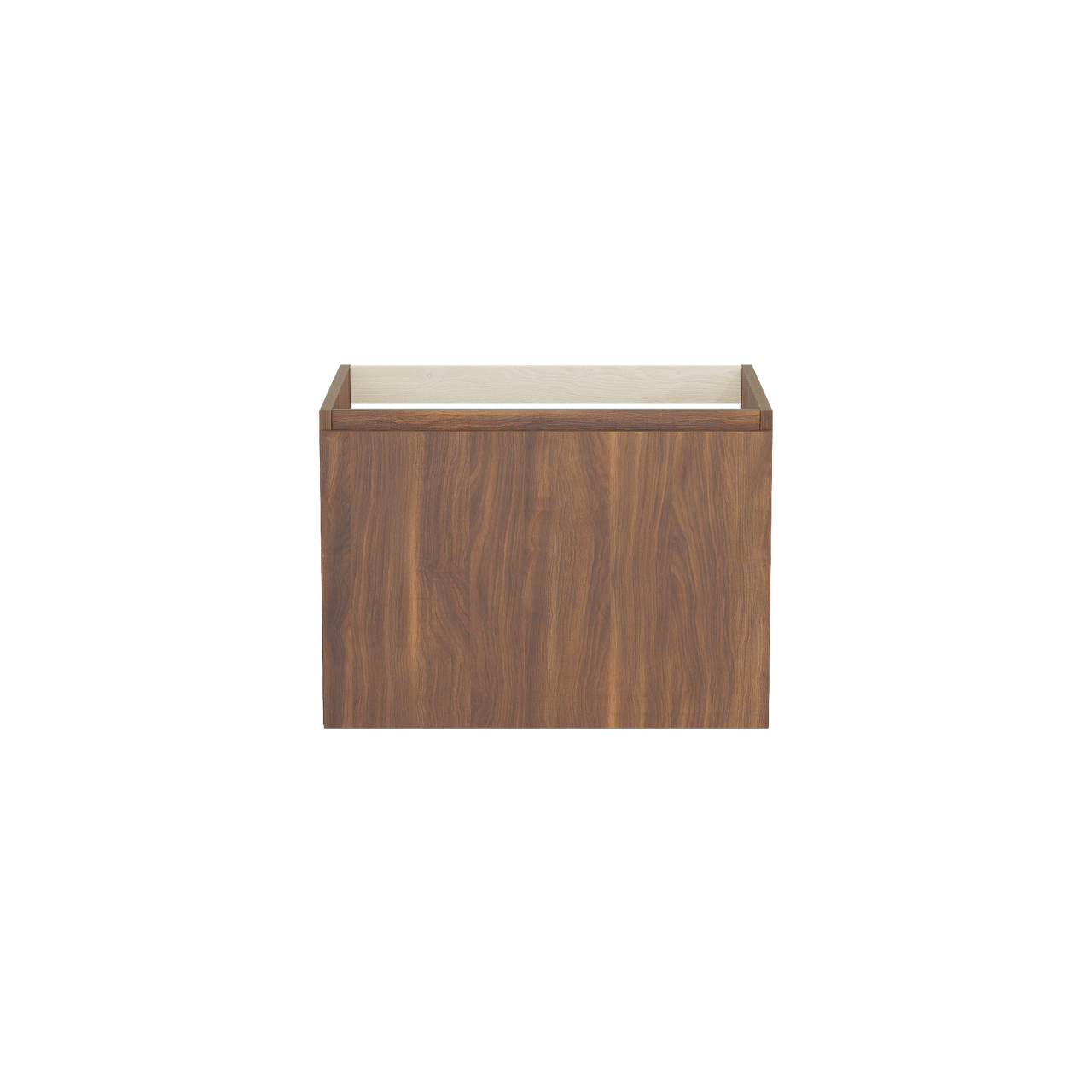 Balmani Sfera by Lucida hängender Waschbeckenunterschrank: 67,5 x 55 cm, Amerikanischer Nussbaum, 2 Schubladen