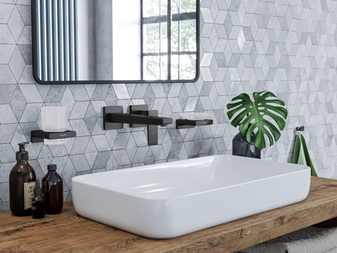 Hansgrohe Metropol inbouw wastafelkraan Brushed Black Chrome incl. inbouwelement