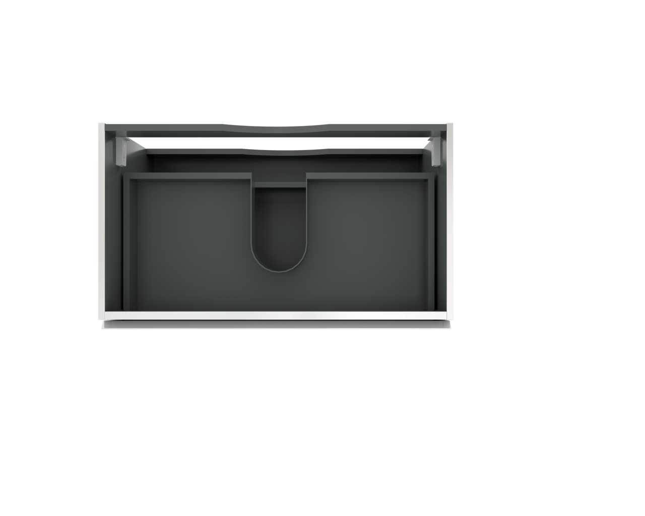 Linie Lado meuble sous-lavabo suspendu 80 x 46 cm Blanc Brillant 2 tiroirs