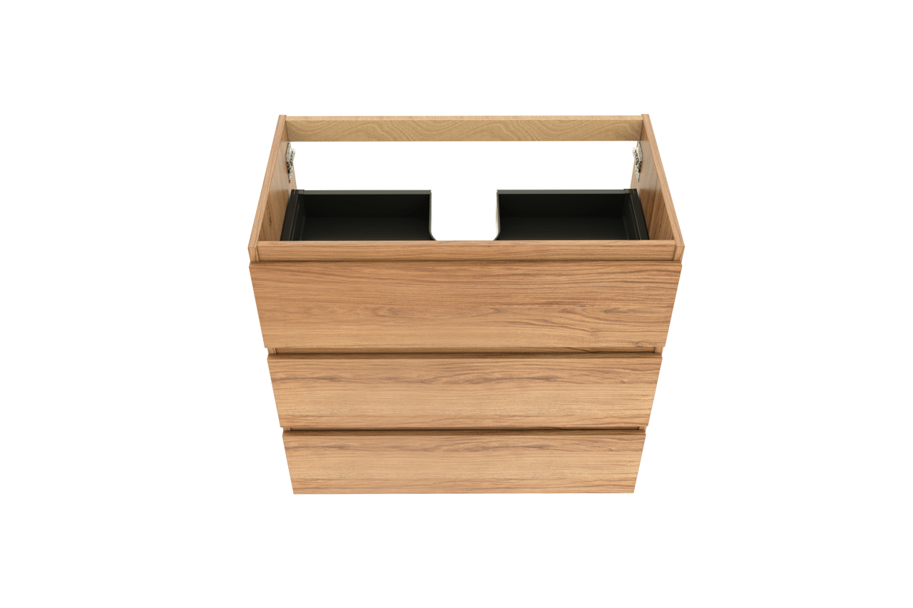 Balmani Lucida staande wastafelonderkast 90 x 55 cm teak 3 lades