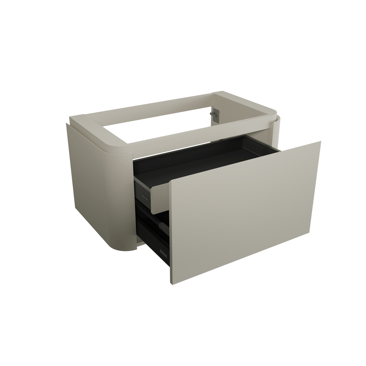 Balmani Moon meuble sous-lavabo suspendu 100 x 55 cm soie grise 2 tiroirs