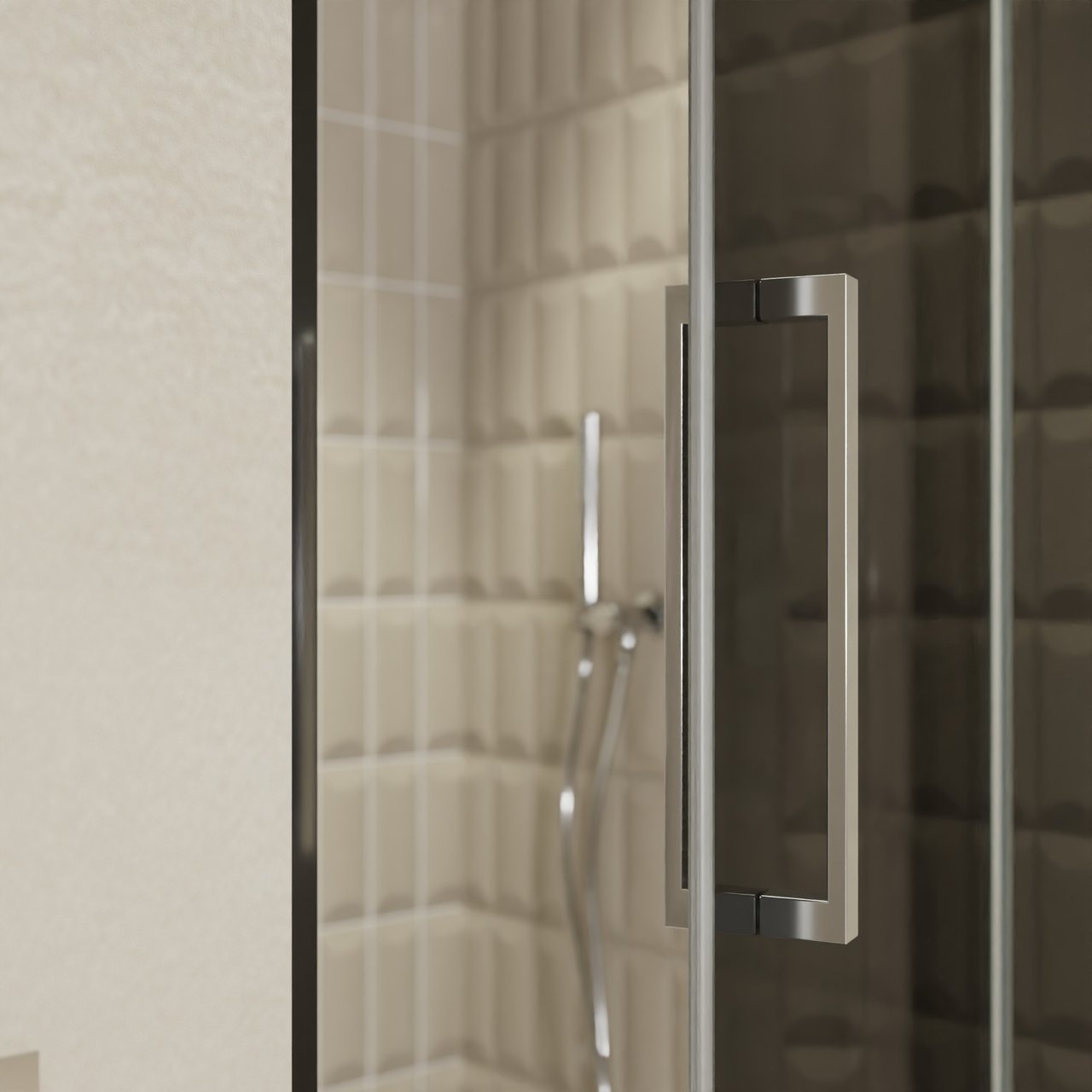 Balmani Senses Design douche draaideur rechts 100 cm x 210 cm Rookglas, Chroom profielen
