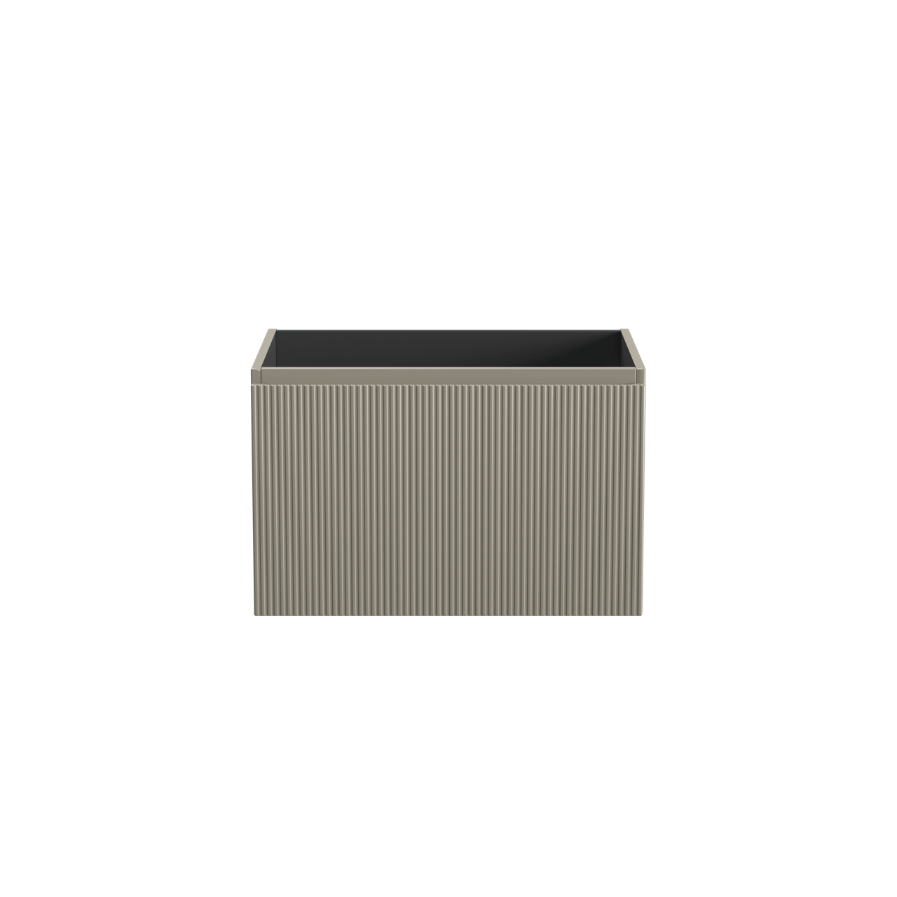 Storke Ribs meuble sous-lavabo suspendu 75 x 52 cm soie grise 2 tiroirs