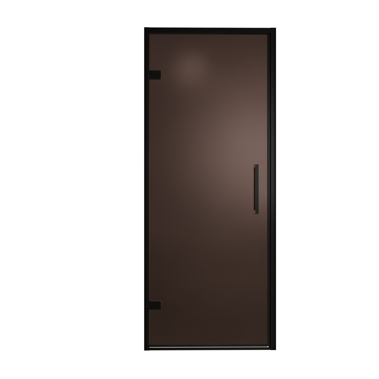Balmani Senses Design douche draaideur links 90 cm x 210 cm Brons glas, Zwarte profielen, met coating