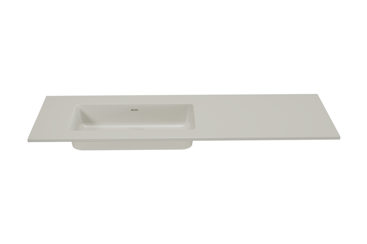 Storke Diva Waschtisch links matt seidengrau Top Solid Seidengrau Matt 130 x 52 cm
