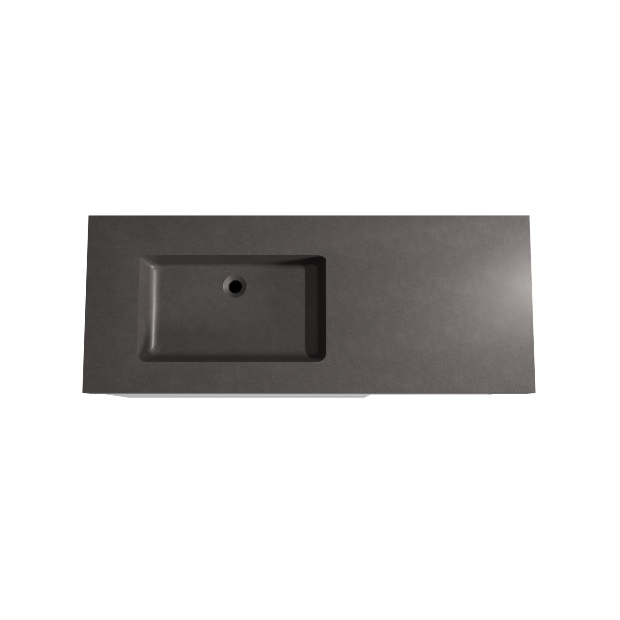 Storke Edge zwevend badkamermeubel 130 x 52 cm glanzend wit met Scuro High asymmetrisch linkse wastafel in kwarts mat zwart