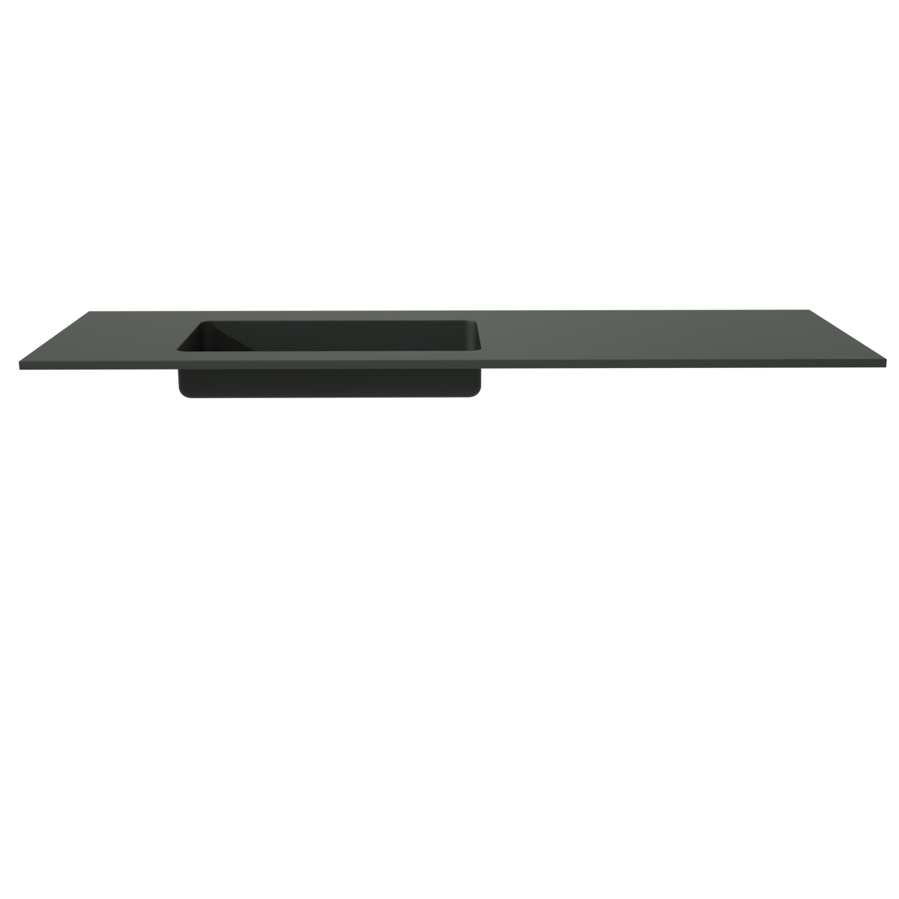 Storke Scuro plan vasque asymétrique à gauche quartz mat 150 x 52 cm