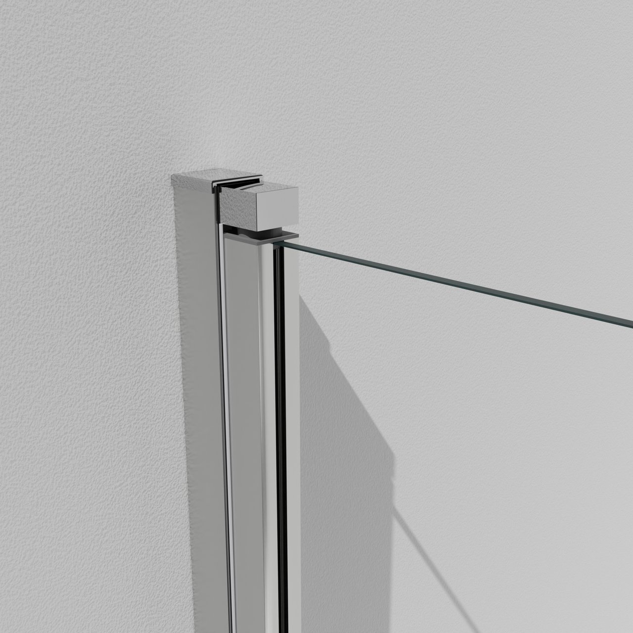 Luca Varess Kuresa pare-baignoire pliant en 3 pièces 140 cm verre transparent profil chrome brillant