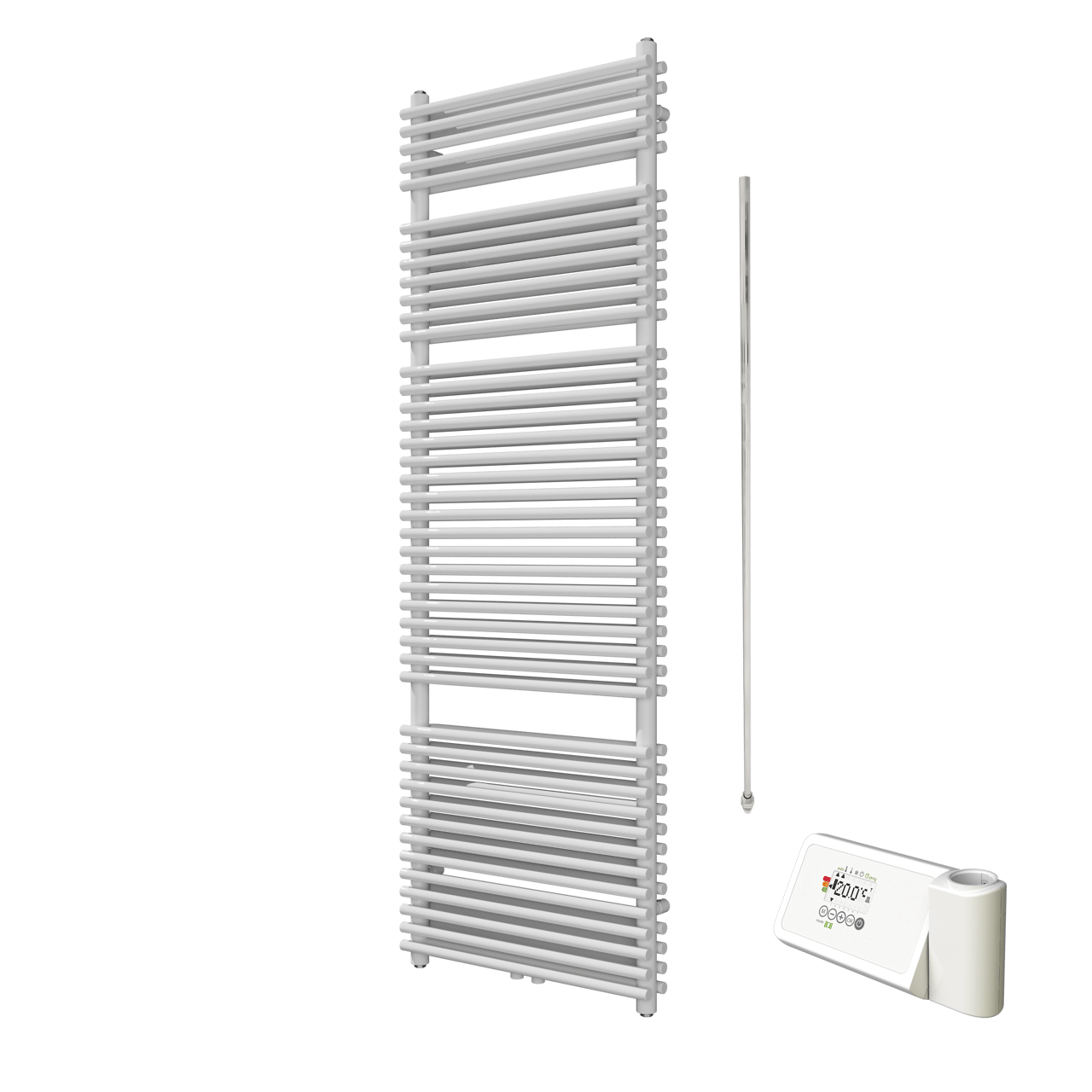 Vipera Alegria sèche-serviettes Doublé 60 x 180 cm chauffage électrique blanc brillant raccordement latéral et central possible 1.500W, résistance incluse