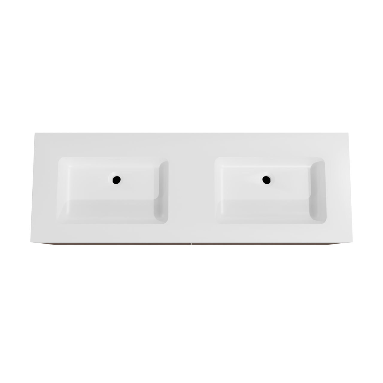 Storke Edge meuble salle de bains suspendu 150 x 52 cm noyer avec Mata High double vasque en solid surface blanc mat