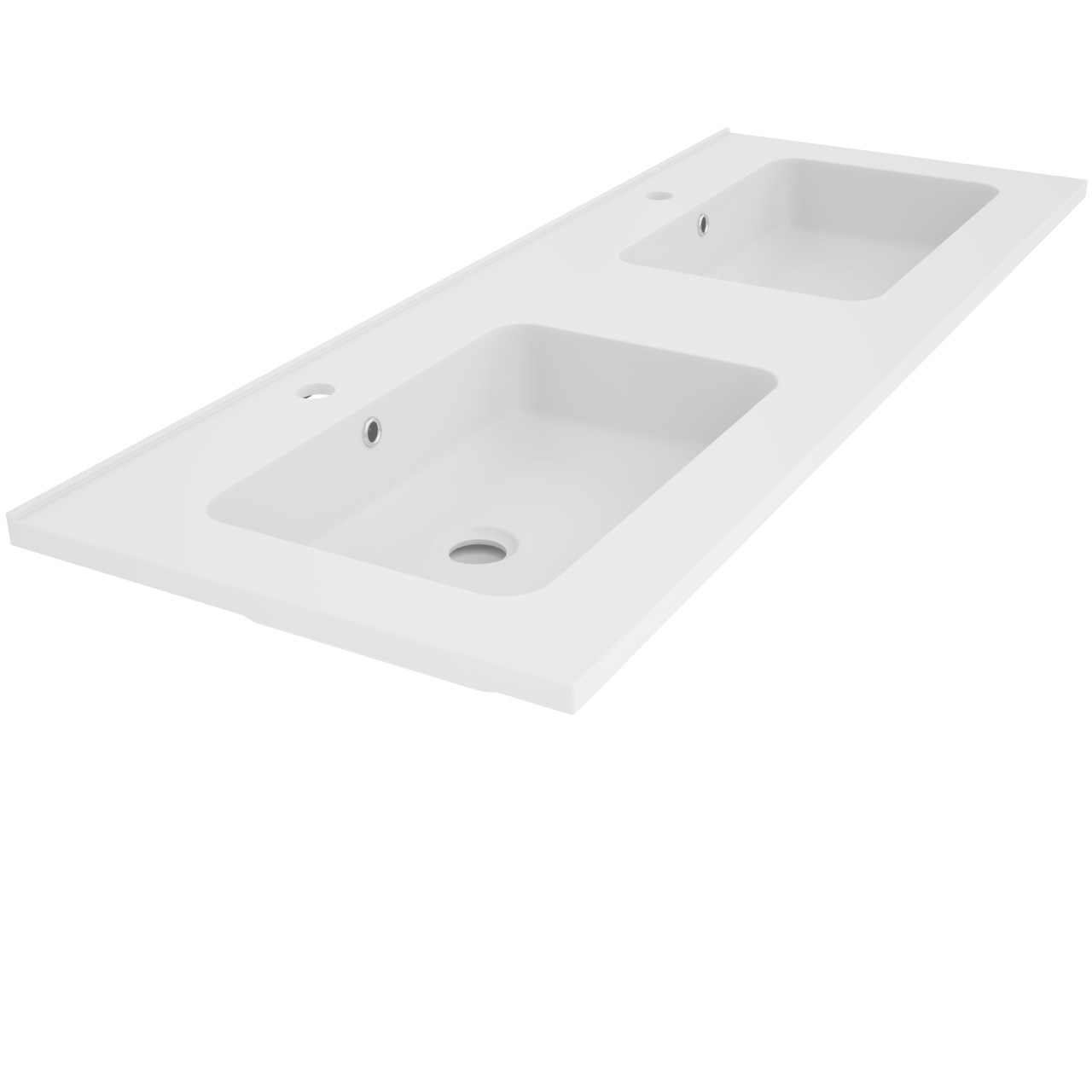 Linie Vano dubbele wastafel mat composiet marmer 120 x 46 cm