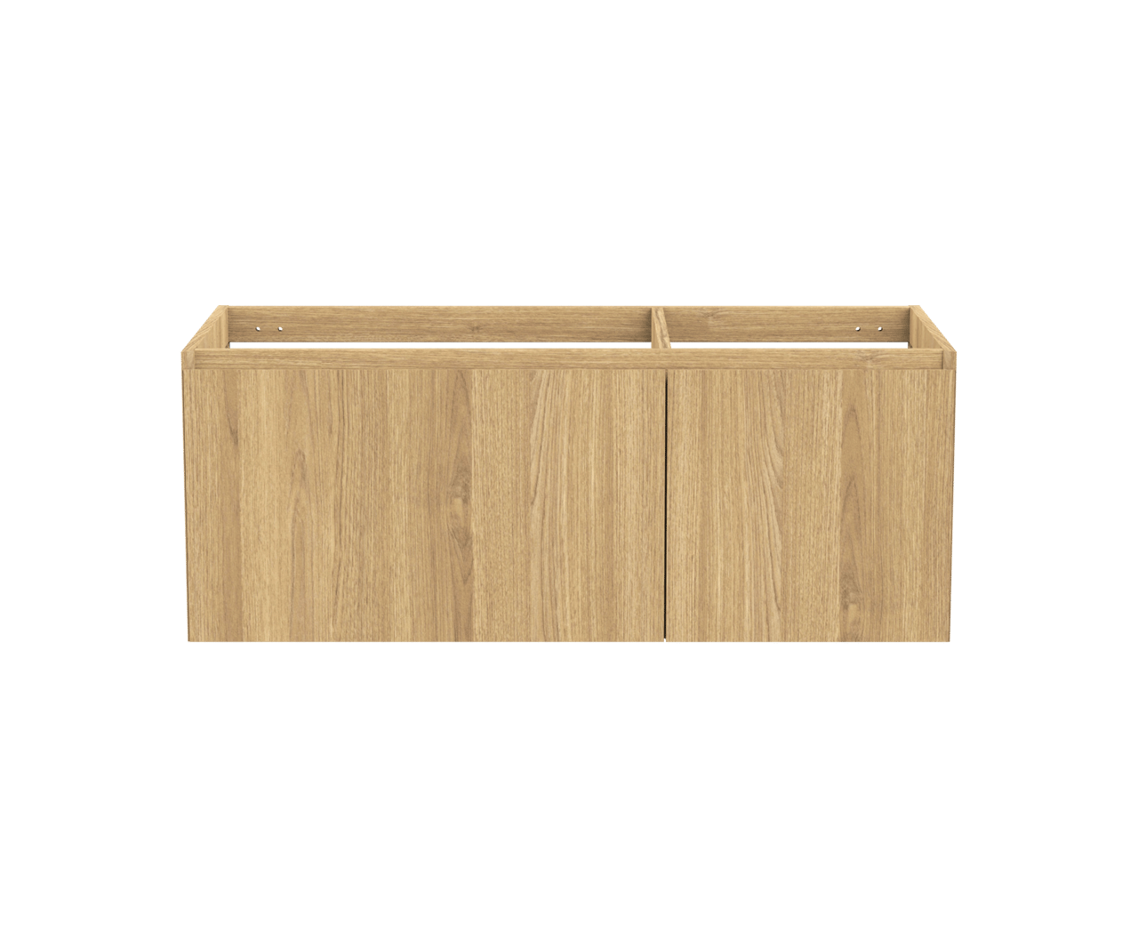 Balmani Idra by Mitra hängender Waschbeckenunterschrank: 120 x 55 cm, asymmetrisch links, Eiche Natur, Furnierholz, 4 Schubladen