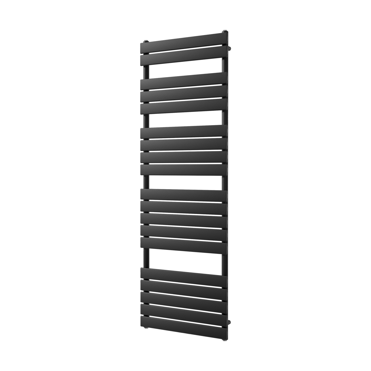 Vipera Vulcan enkele handdoekradiator 60 x 180 cm centrale verwarming mat zwart zij- en middenaansluiting 1.252W