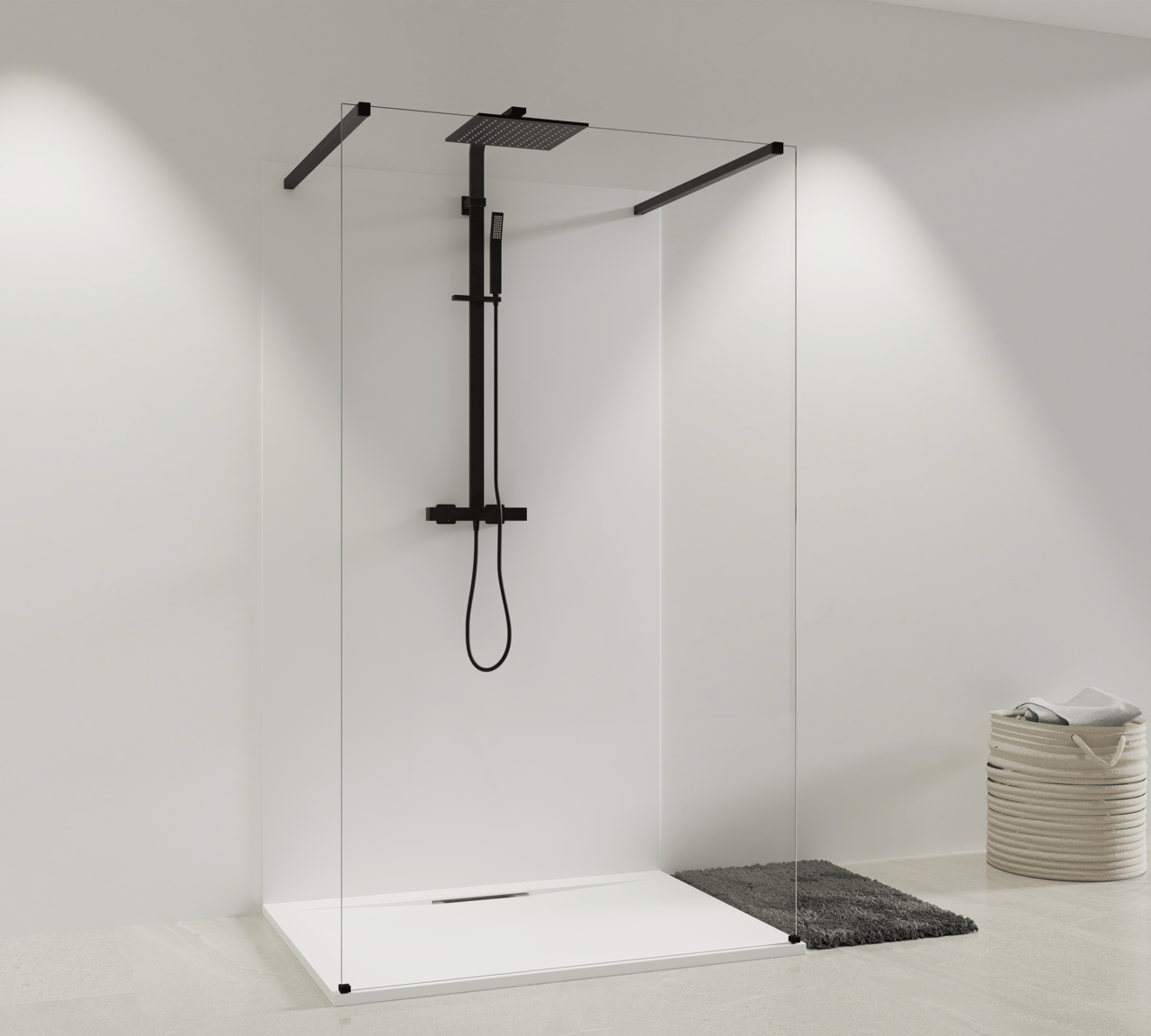 Balmani Dolce Duschwanne: 120 x 90 cm, Solid Surface, Weiß matt