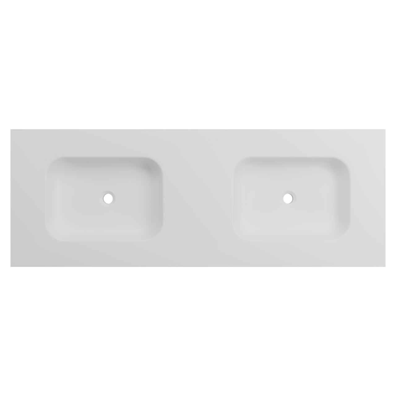 Balmani Eclips dubbele wastafel mat witte Solid Surface 150 x 55 cm