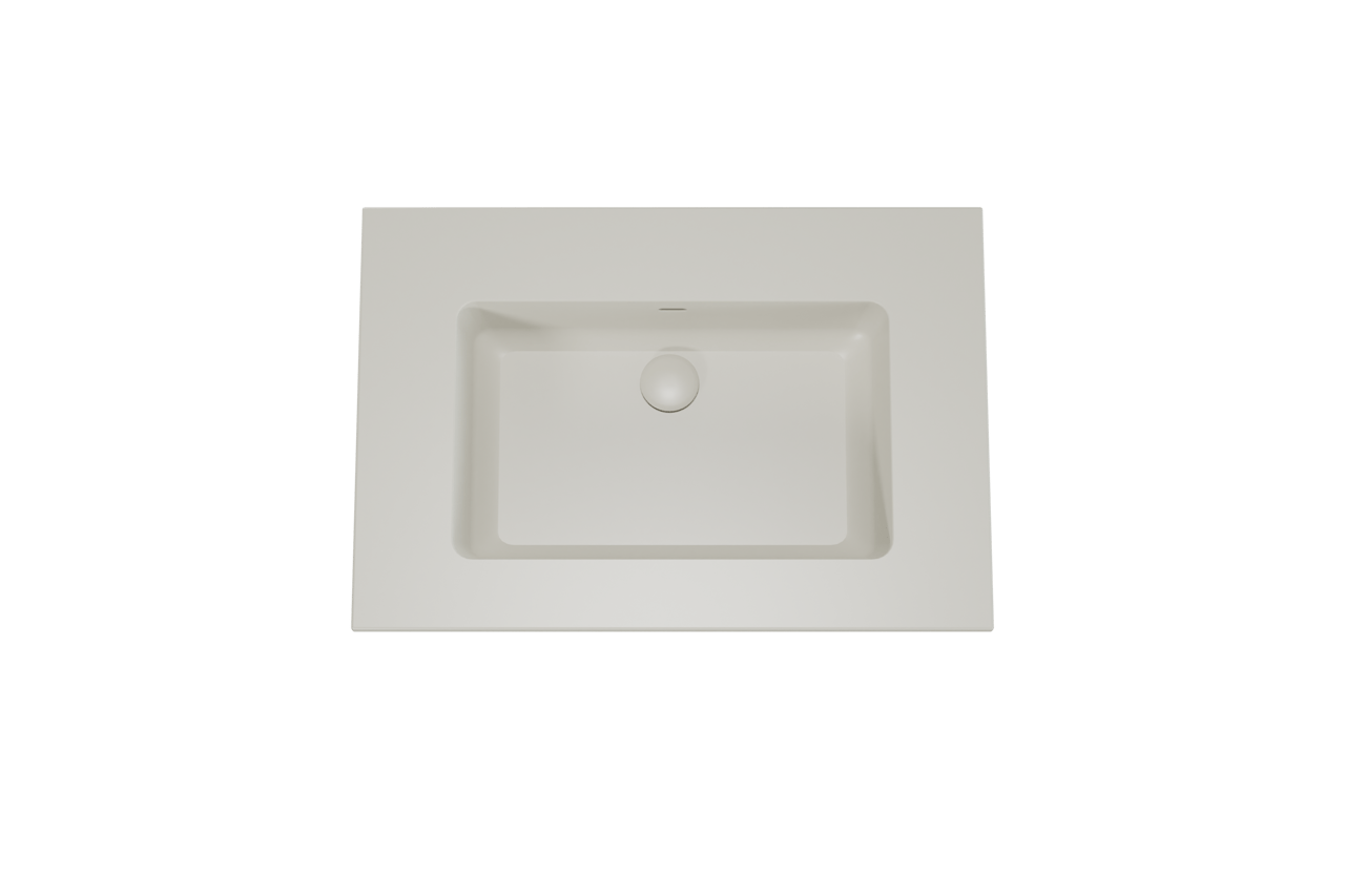 Storke Diva enkele wastafel mat zijdegrijze top solid 75 x 52 cm