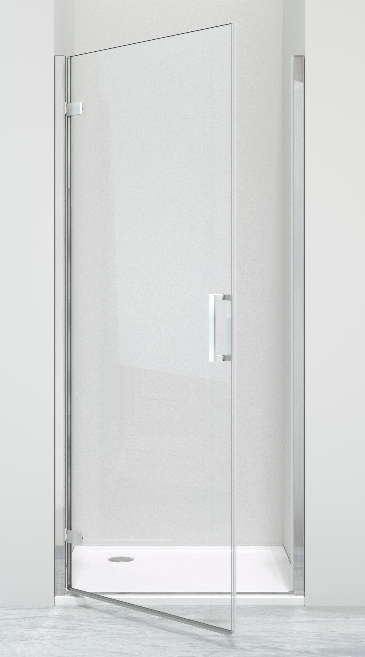 Luca Varess Nona Duschtür: Drehtür, 95 x 200 cm, Klarglas, Chrom Profil, glänzend