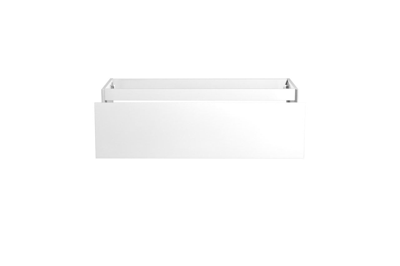 Storke Edge hängender Waschbeckenunterschrank: 120 x 52 cm, Weiß glänzend, 1 Schublade