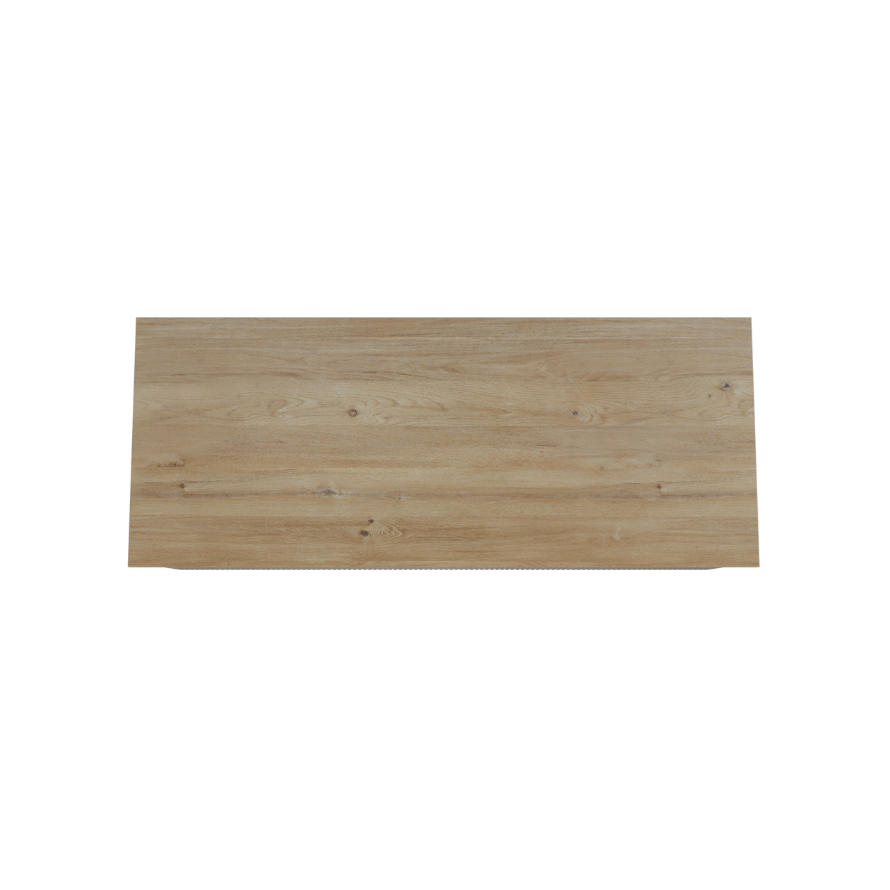 Storke Ribs zwevend badmeubel 130 x 52 cm notenhout met Panton enkel of dubbel wastafelblad in melamine ruw eiken, Verticale symmetrische rechte ribbel