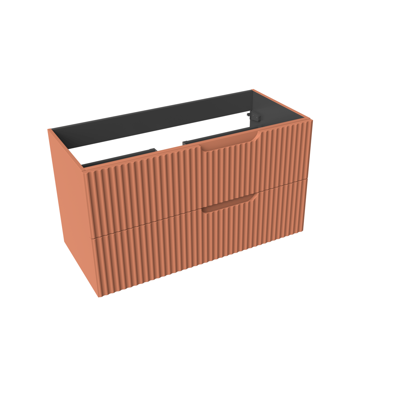 Linie Ribbo zwevende wastafelonderkast 100 x 46 cm cotto 2 lades