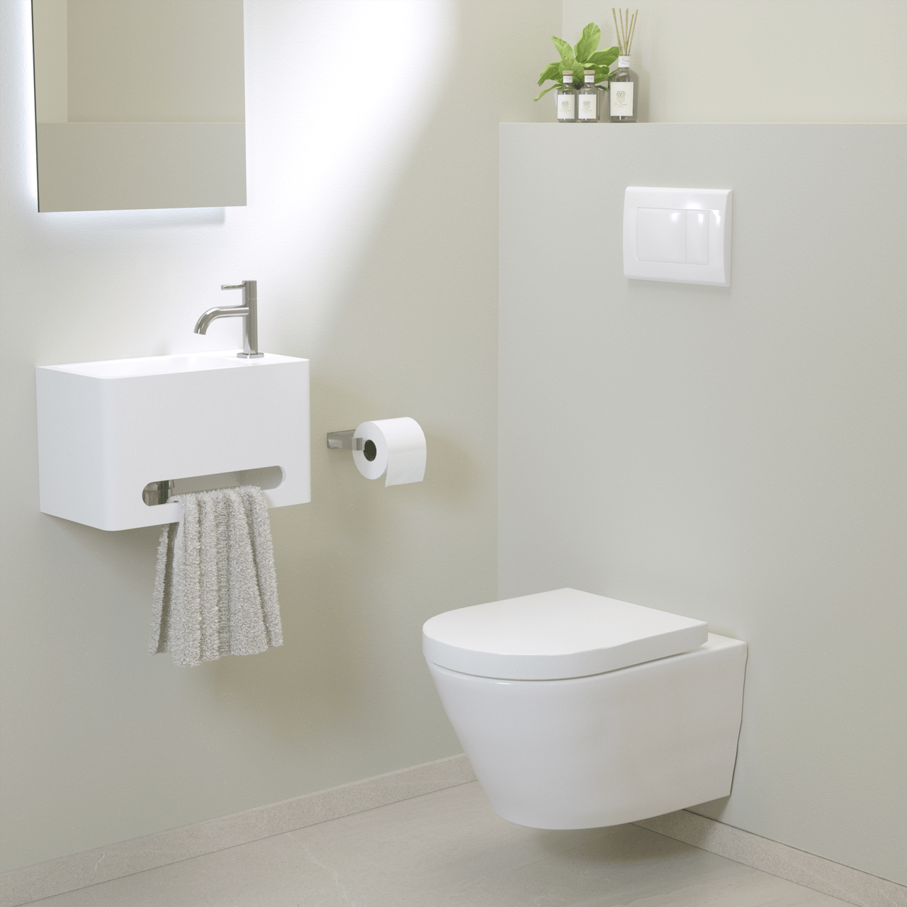 Luca Varess Calibro wc suspendu blanc brillant bride de rinçage traditionnelle