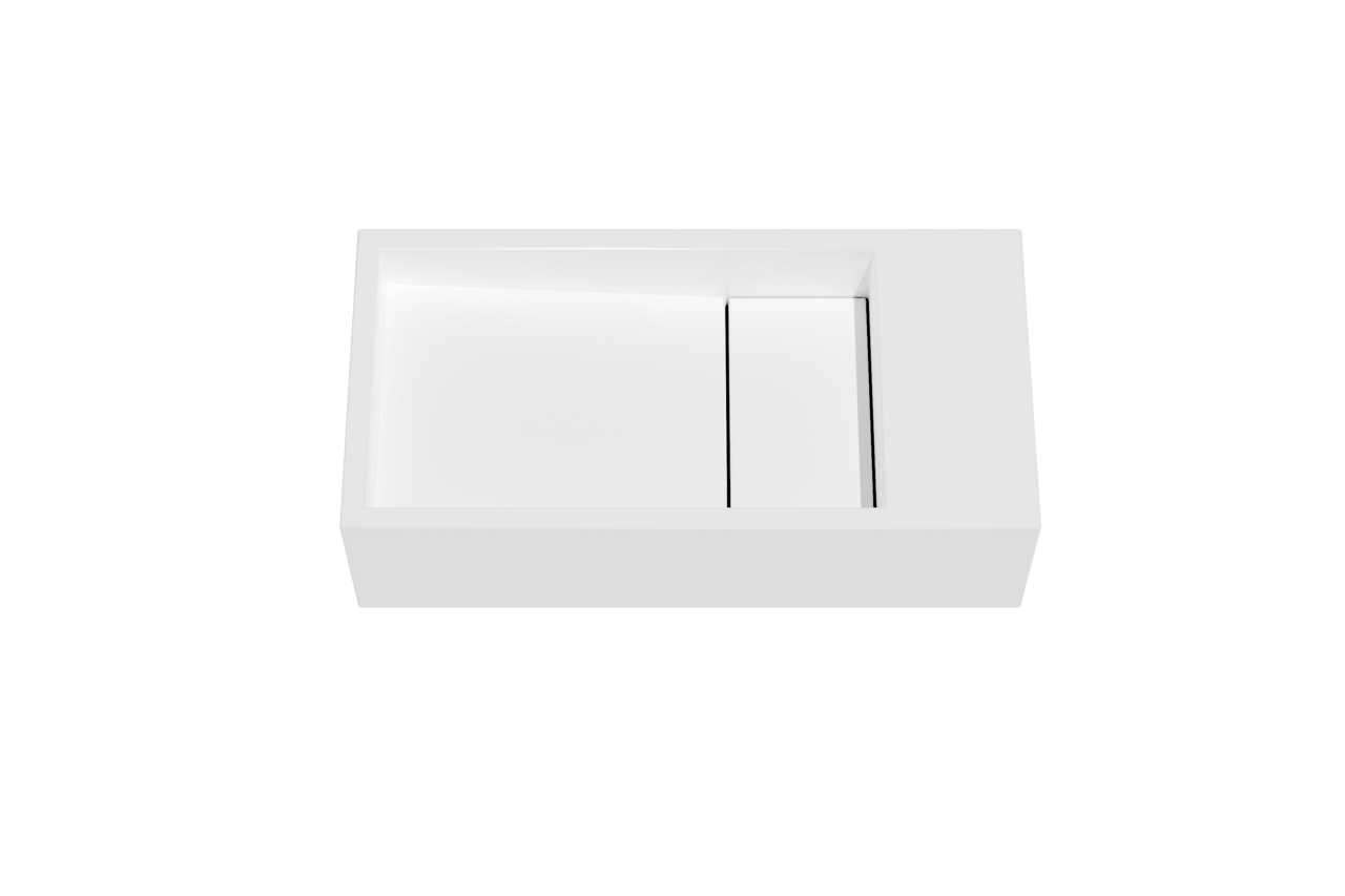 Balmani Mood Handwaschbecken: Solid Surface, Weiß Matt 36 x 18 cm