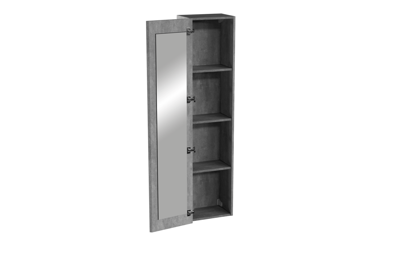 Storke Edge zwevende badkamerkast met spiegel beton donkergrijs 40 x 30 x 170 cm