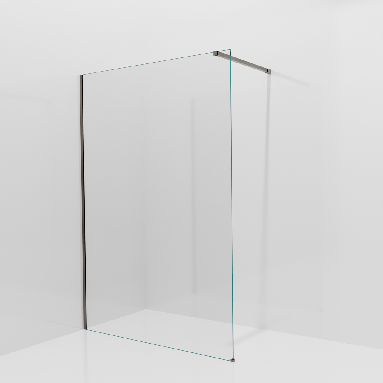 Balmani Modular douche à l'italienne: 140 x 200 cm, Verre transparent, avec coating, Profil Brushed GunMetal