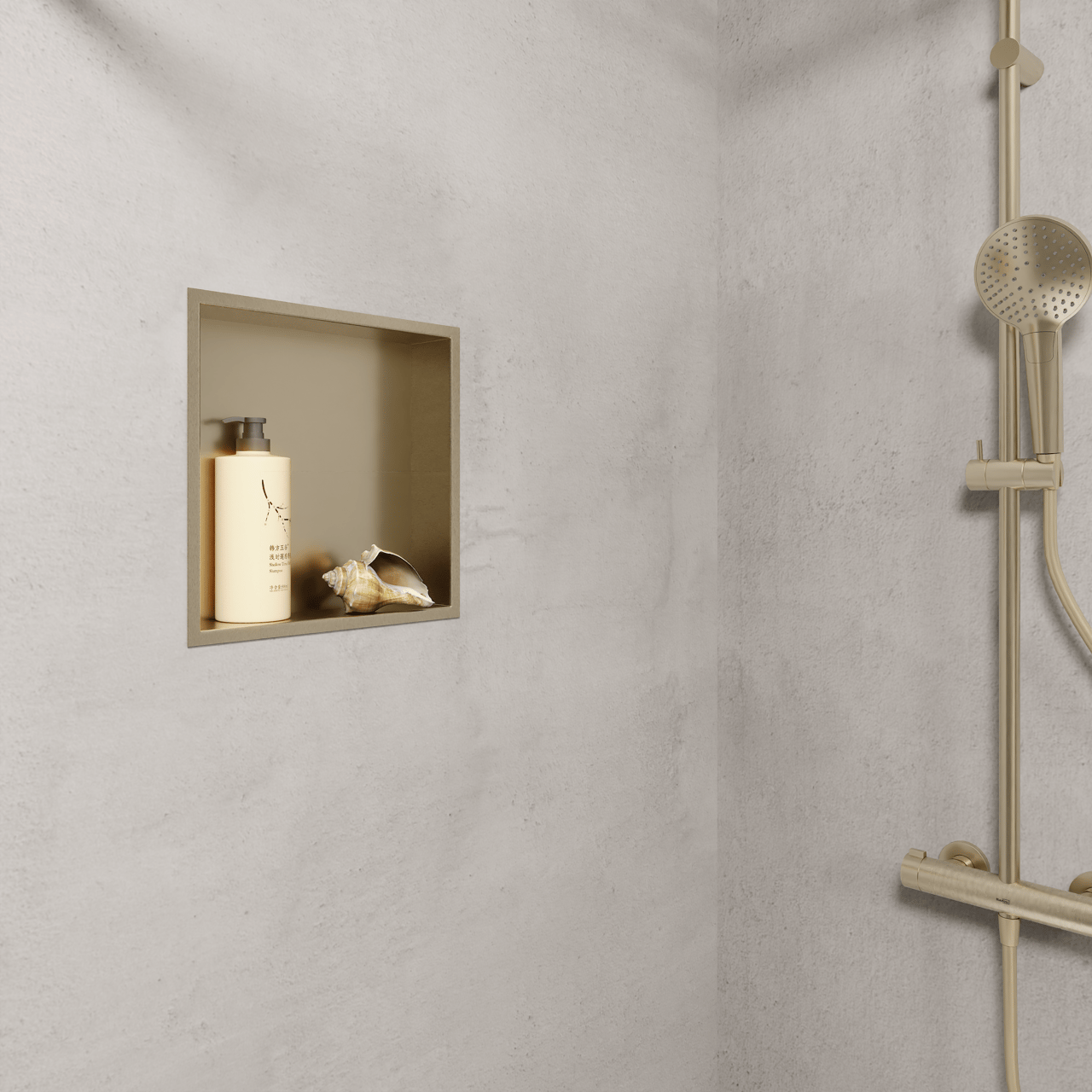 Blaufoss Box inbouwnis, 30 x 30 cm, Brushed Champagne Gold