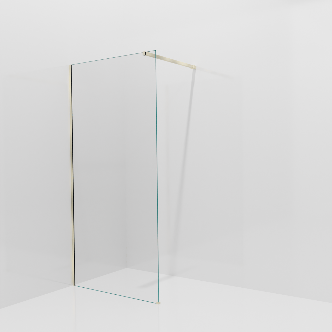 Balmani Modular inloopdouche: 100 x 200 cm, Helder glas met coating, Brushed Champagne Gold profielen