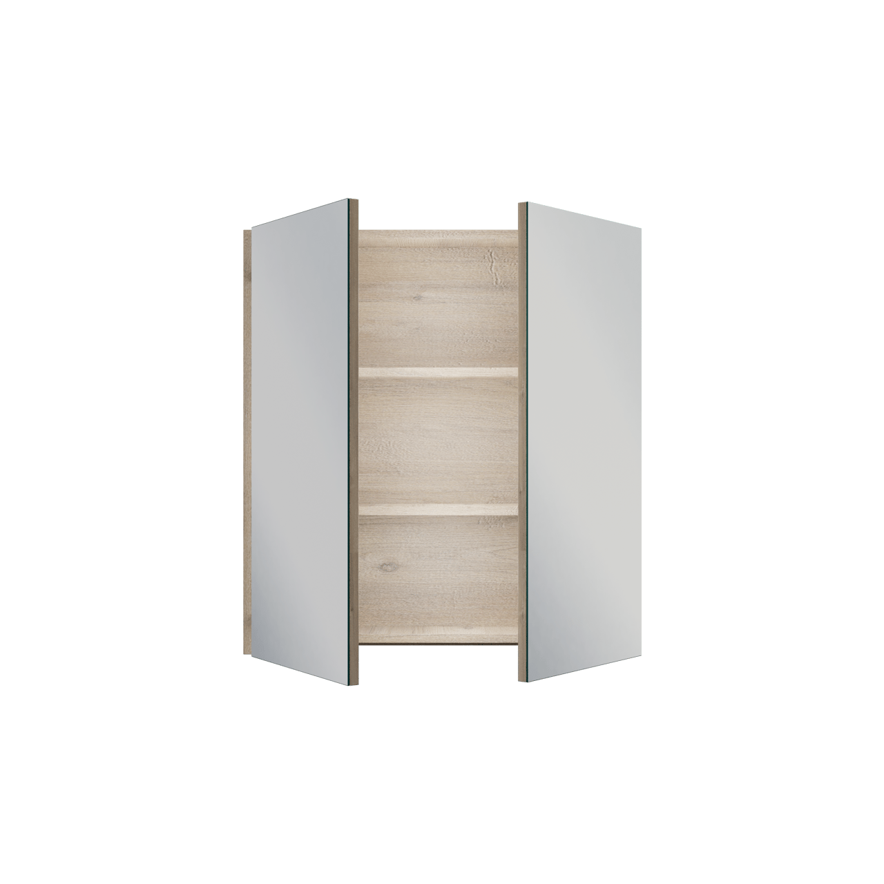 Linie Montro Spiegelschrank Bad: 70 x 75 cm, Eiche Natur