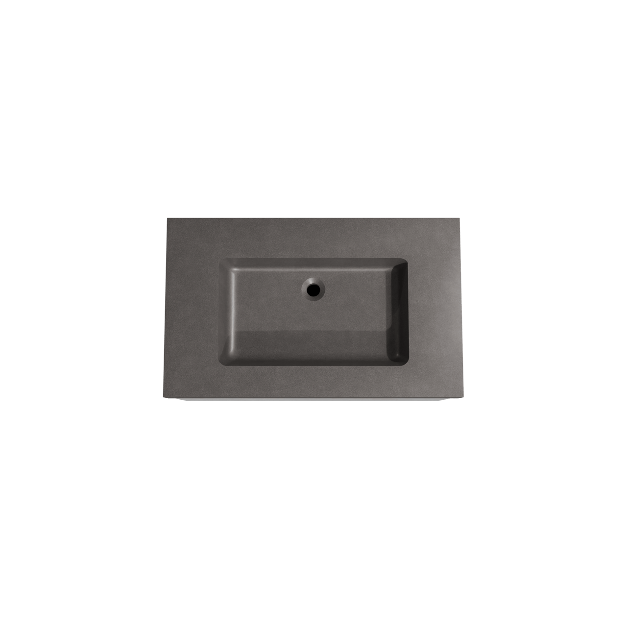 Storke Edge hängendes Möbelstück Set: 85 x 52 cm, Beton dunkelgrau, mit Scuro High Einzelwaschtisch, Quarz Schwarz matt