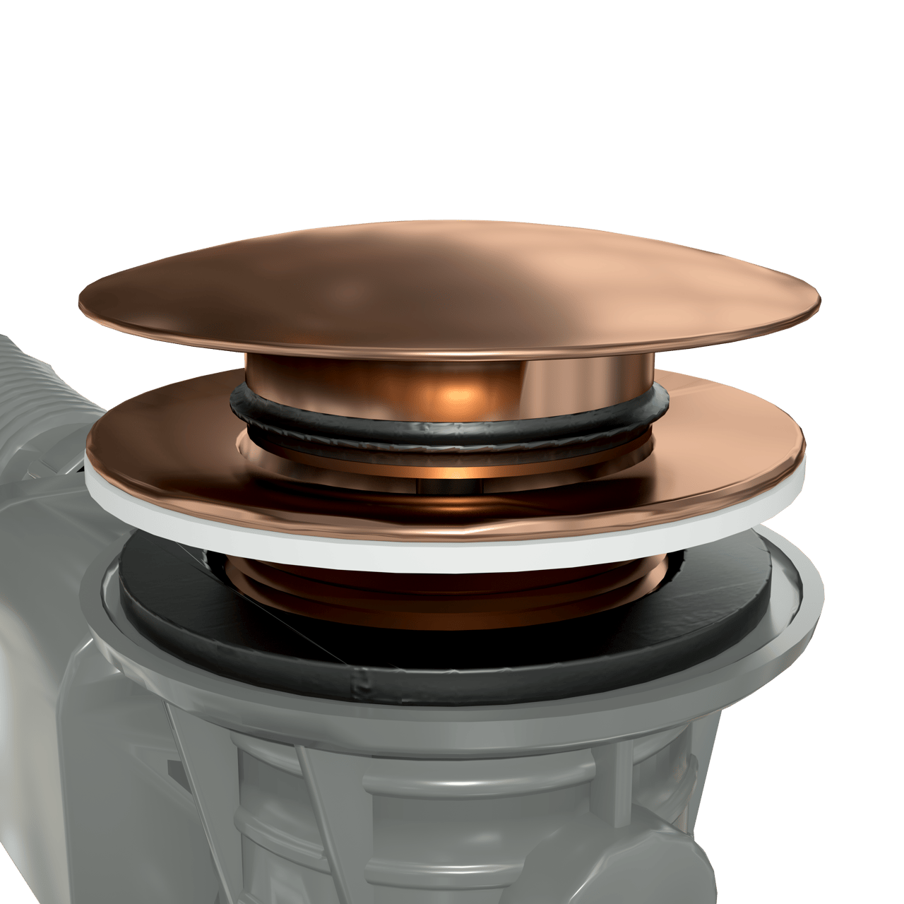 Santeg Unibath Flat badafvoer met overloop 70cm Brushed RoseGold