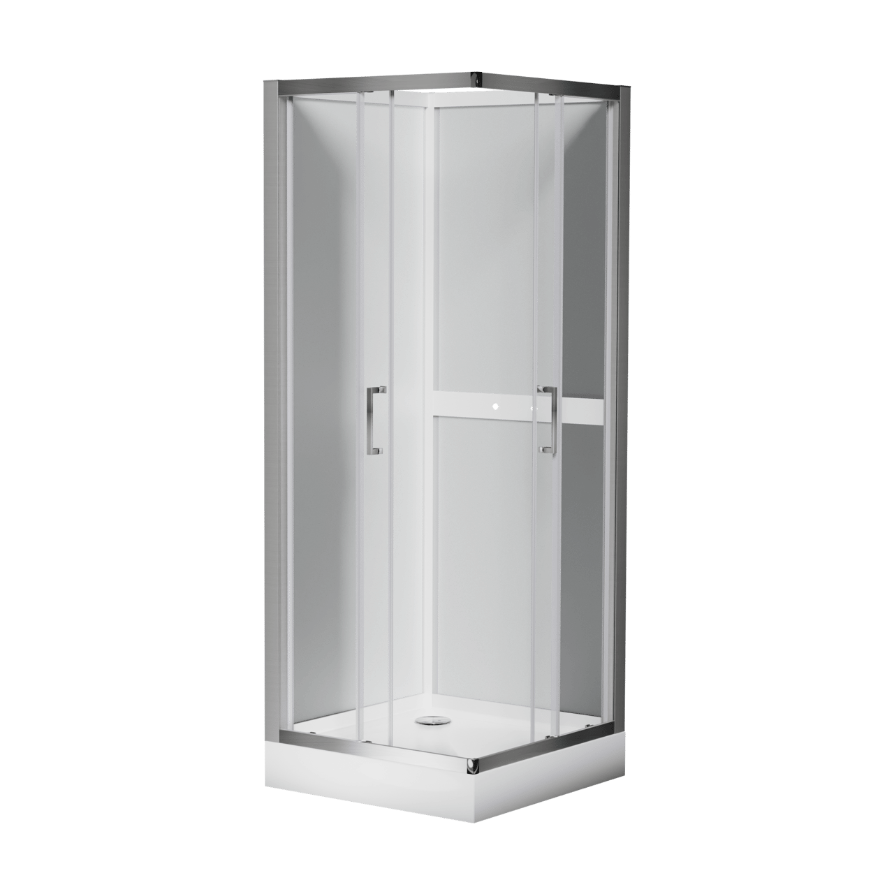 Luca Varess Talan complete douchecabine met schuifdeuren 80 x 80 cm helder glas mat chroom profiel