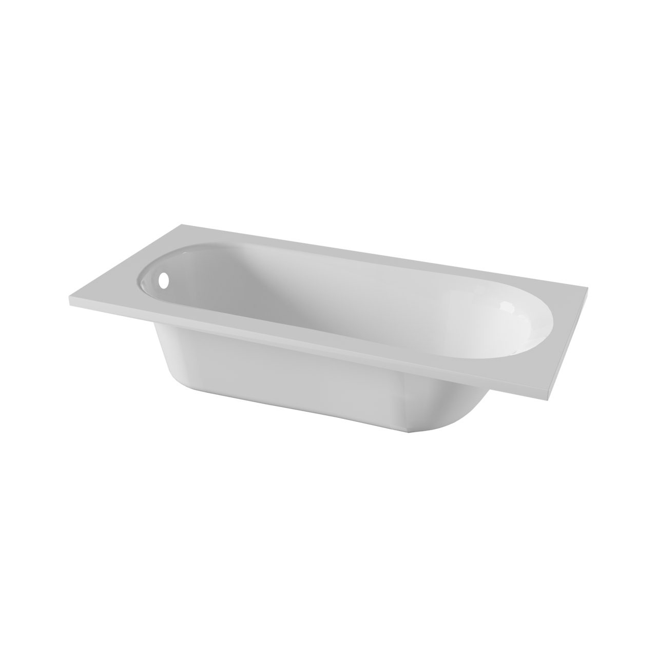 Linie Tessa 1-Personen-Einbaubadewanne: 160 x 70 cm, Acryl, Weiß Glänzend