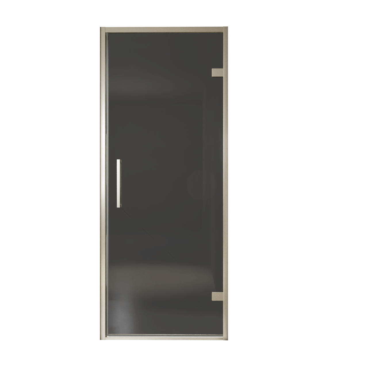 Balmani Senses Design Dusche Drehtür, Rechts, 90 cm x 210 cm, Rauchglas, Profil Brushed CoolMetal