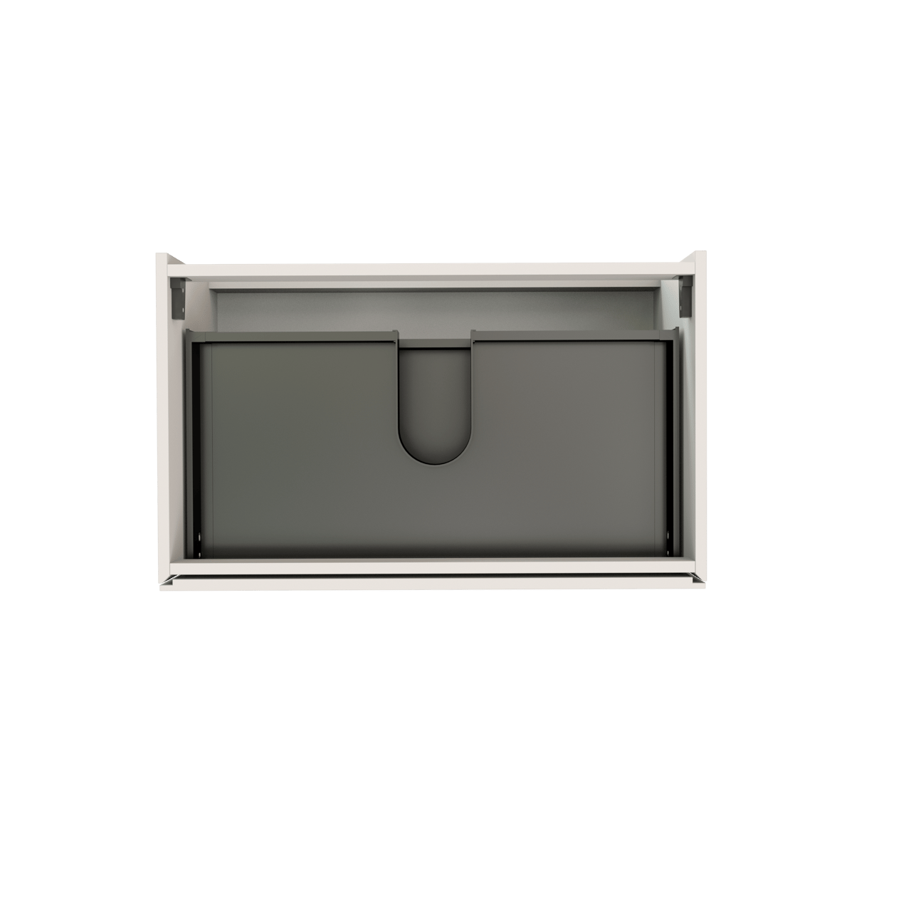Storke Edge hängender Waschbeckenunterschrank: 85 x 52 cm, Weiß matt, 2 Schubladen